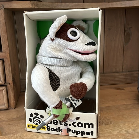 Vintage Pets.com Talking Sock Puppet Dog Microphone Box 1999 Mascot Nostalgia - Picture 1 of 6